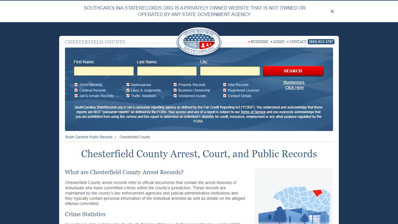 Chesterfield County Arrest, Court, and Public Records